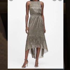 Metallic High-Low Dress